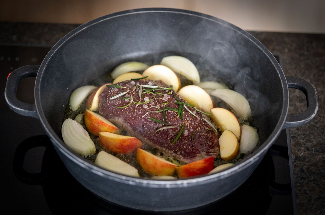 Rôti de cerf Venandi aux pommes