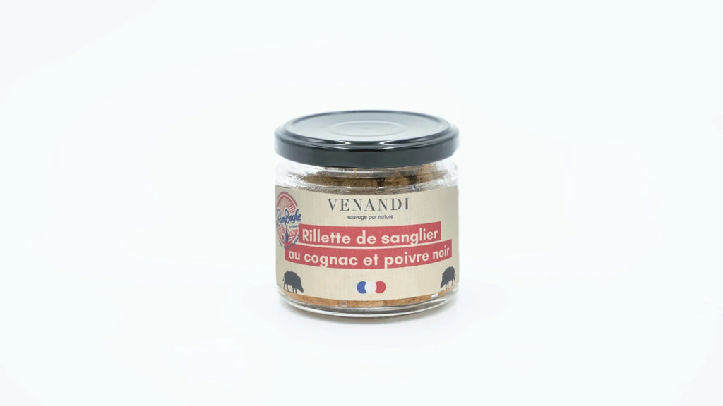 Rillette de sanglier sauvage 100% français au cognac et poivre noir