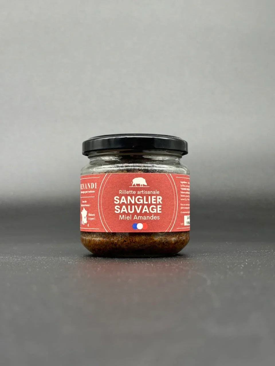 Rillette de sanglier sauvage 100% français au miel et aux amandes