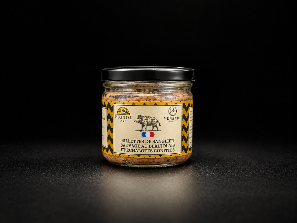 Rillettes de sanglier au beaujolais et échalotes confites - Maison Pignol - 150g