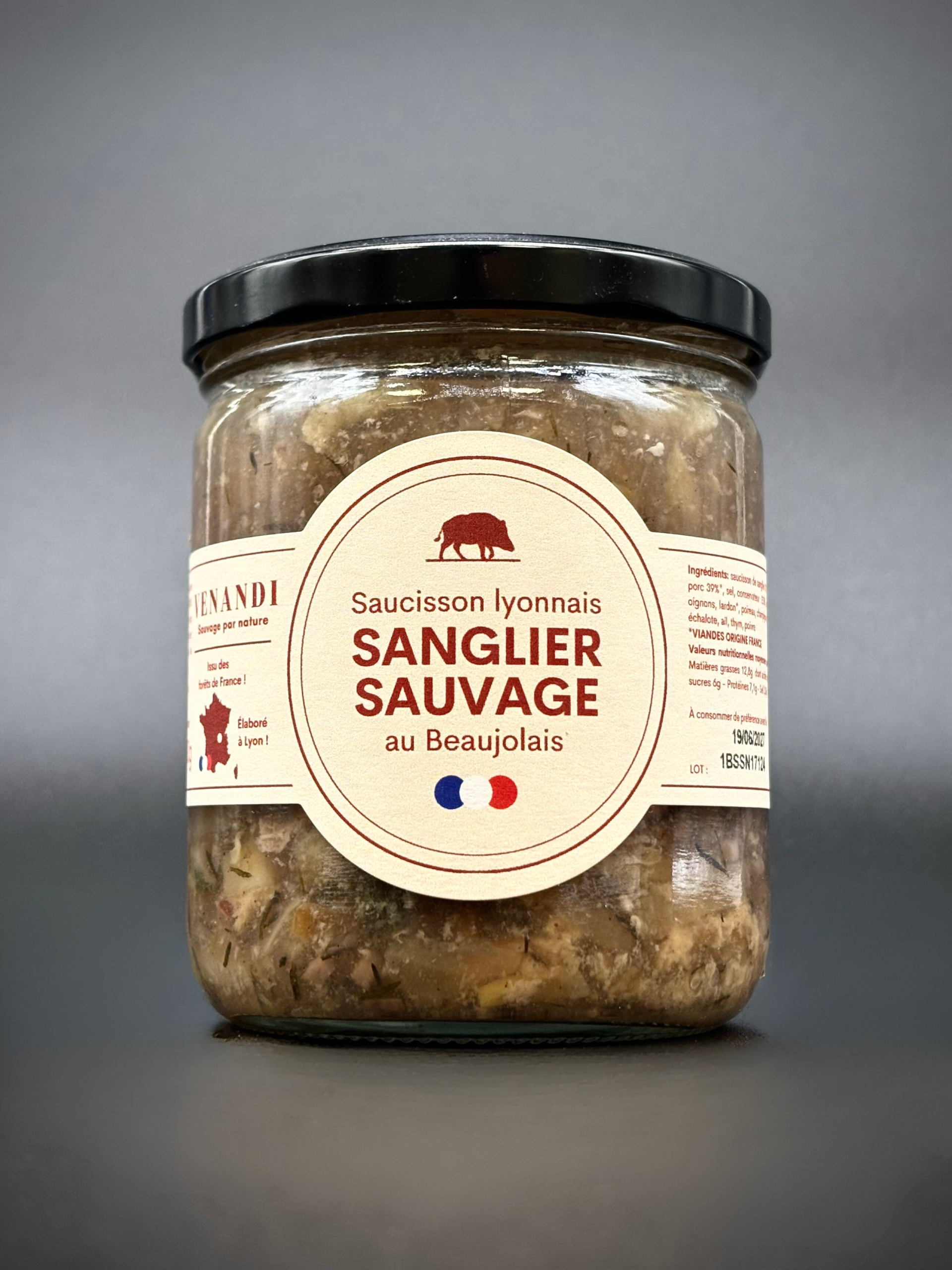 Saucisson Lyonnais de Sanglier au Beaujolais - 380g