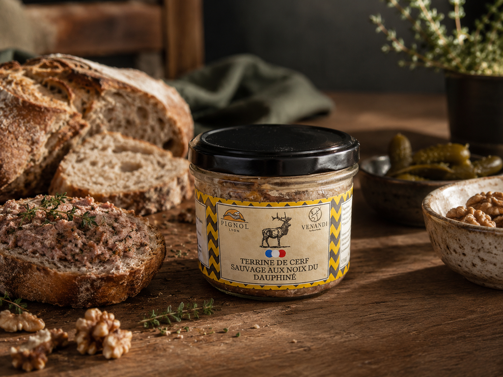 Terrine de cerf aux noix du dauphiné - Maison Pignol - 180g